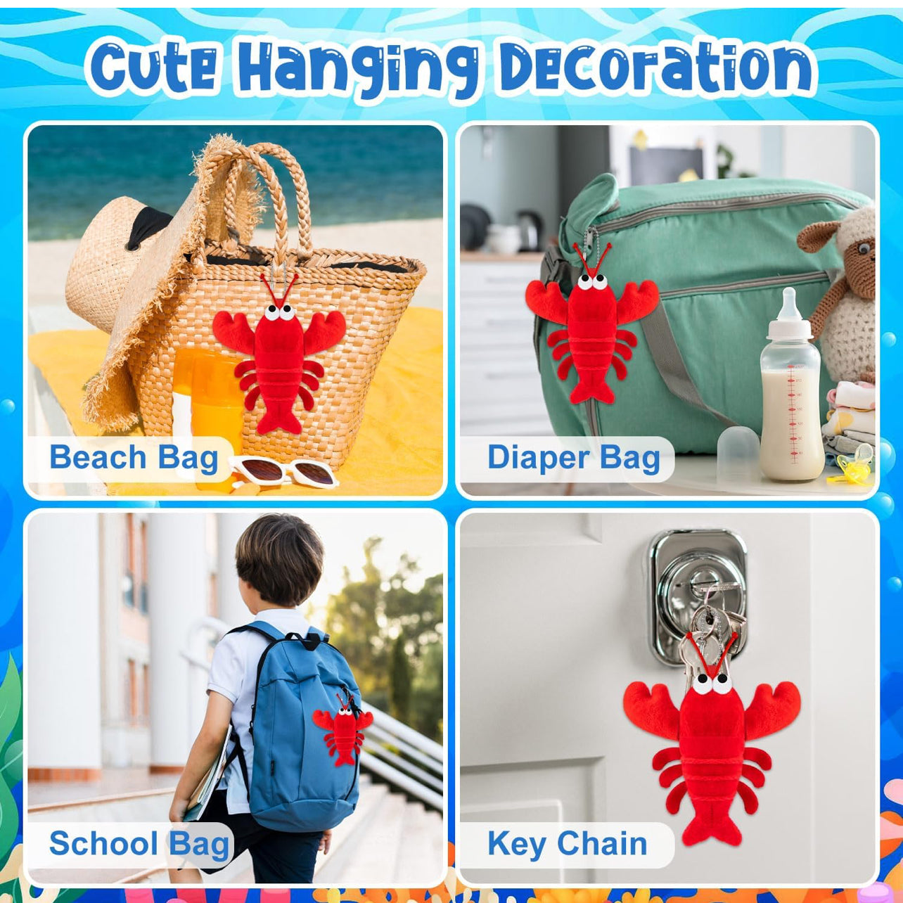 Plush Crawfish Novelty Keychain
