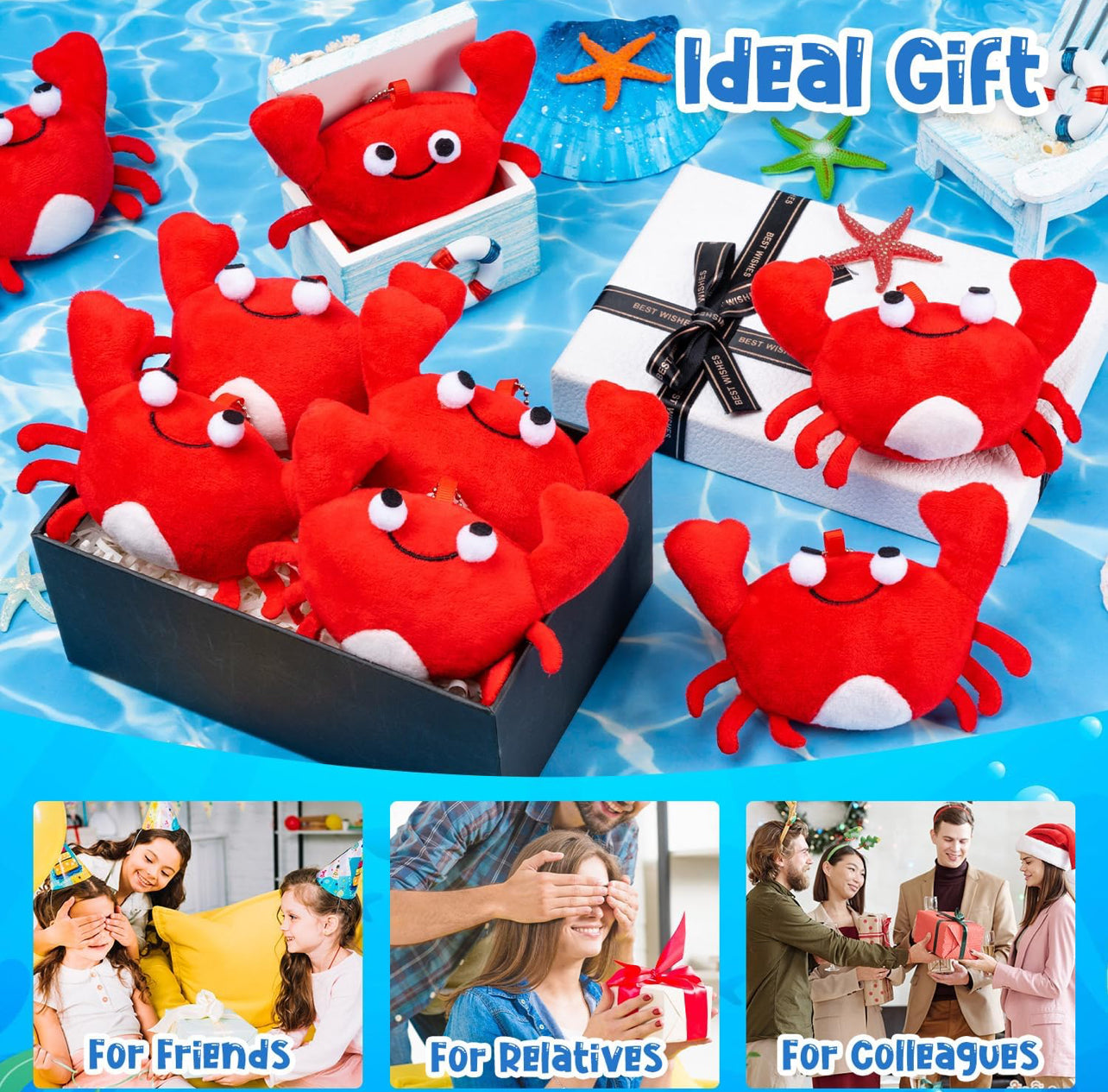 Plush Crab Novelty Keychain