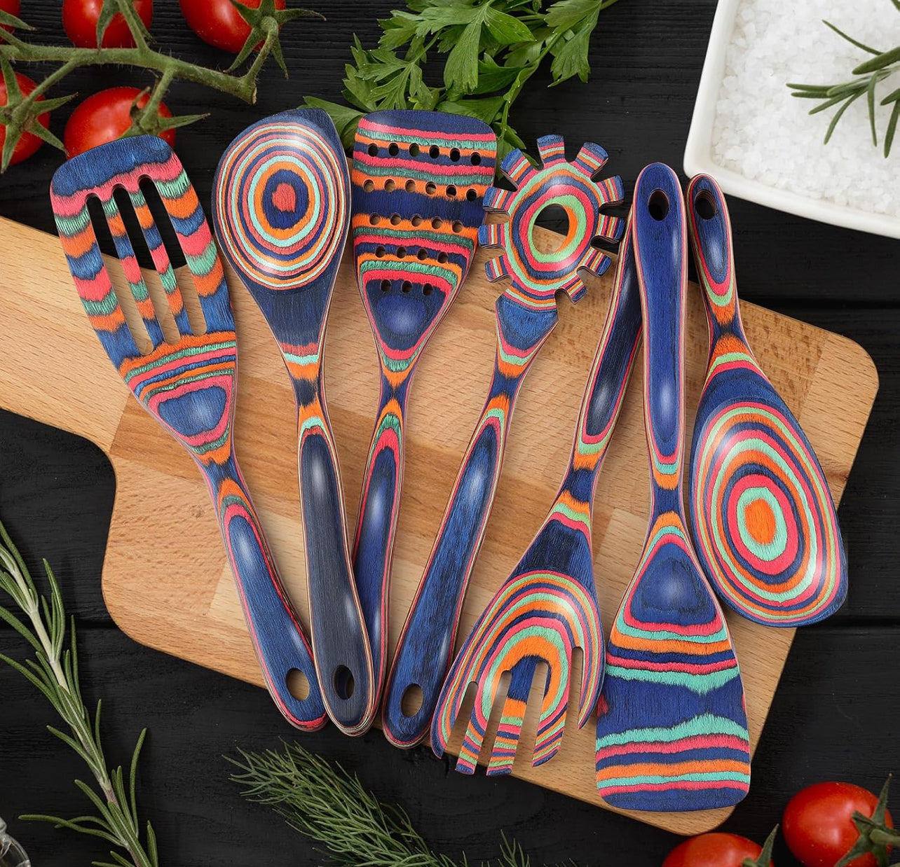 Mosaic Hand Painted Wooden Flatware
